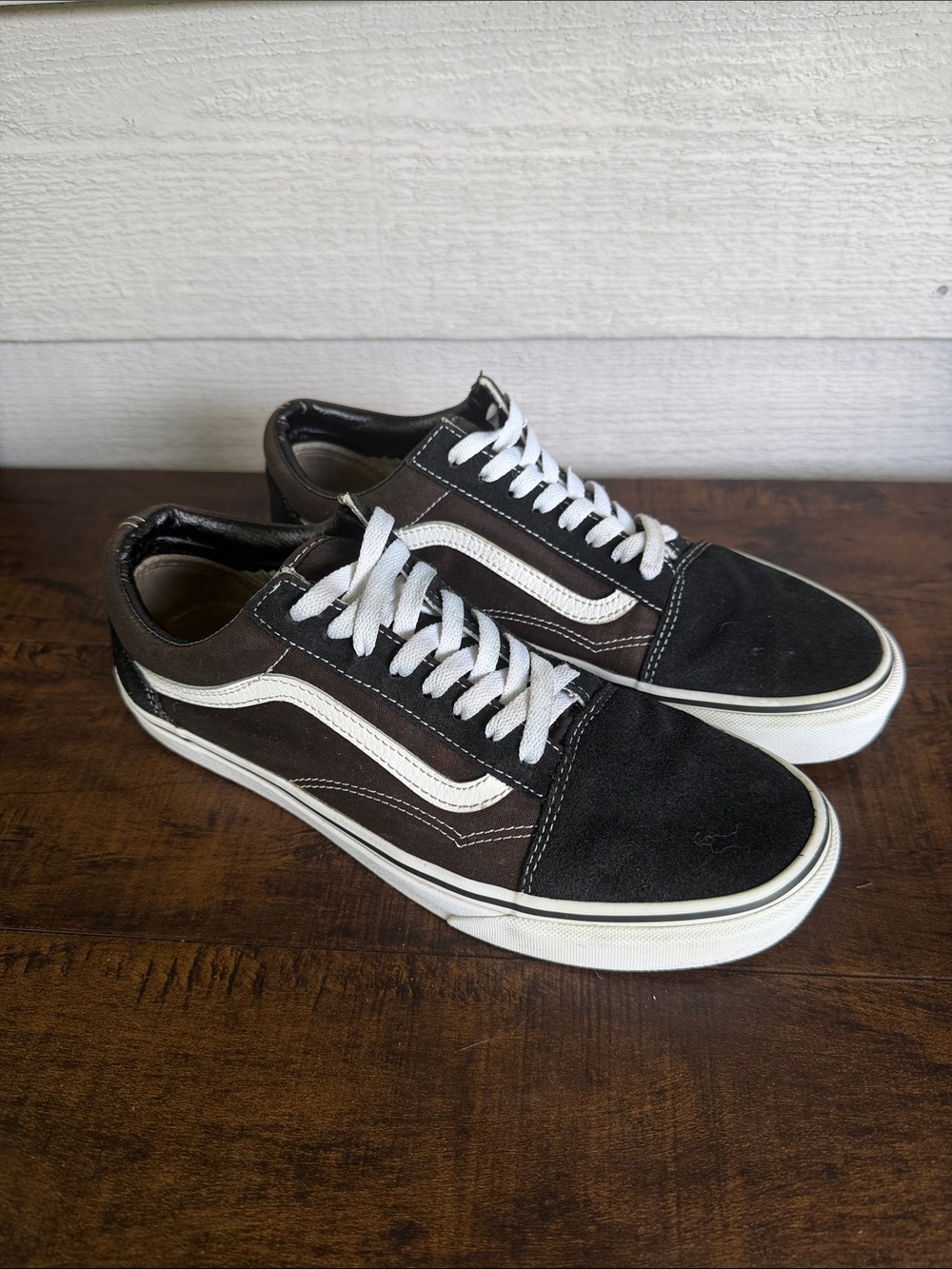 Vans Black and Brown Old Skool Men’s Skate Sneakers
